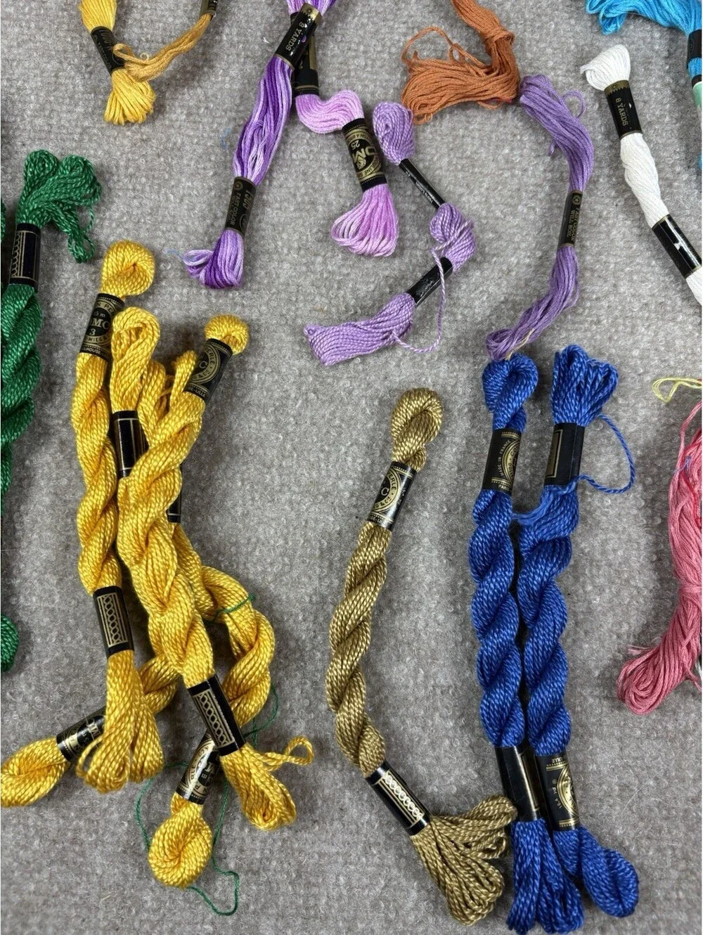 Lot Of Mixed Embroidery Floss Vintage DMC Lily J&P Coats Craft Thread 70+ skeins